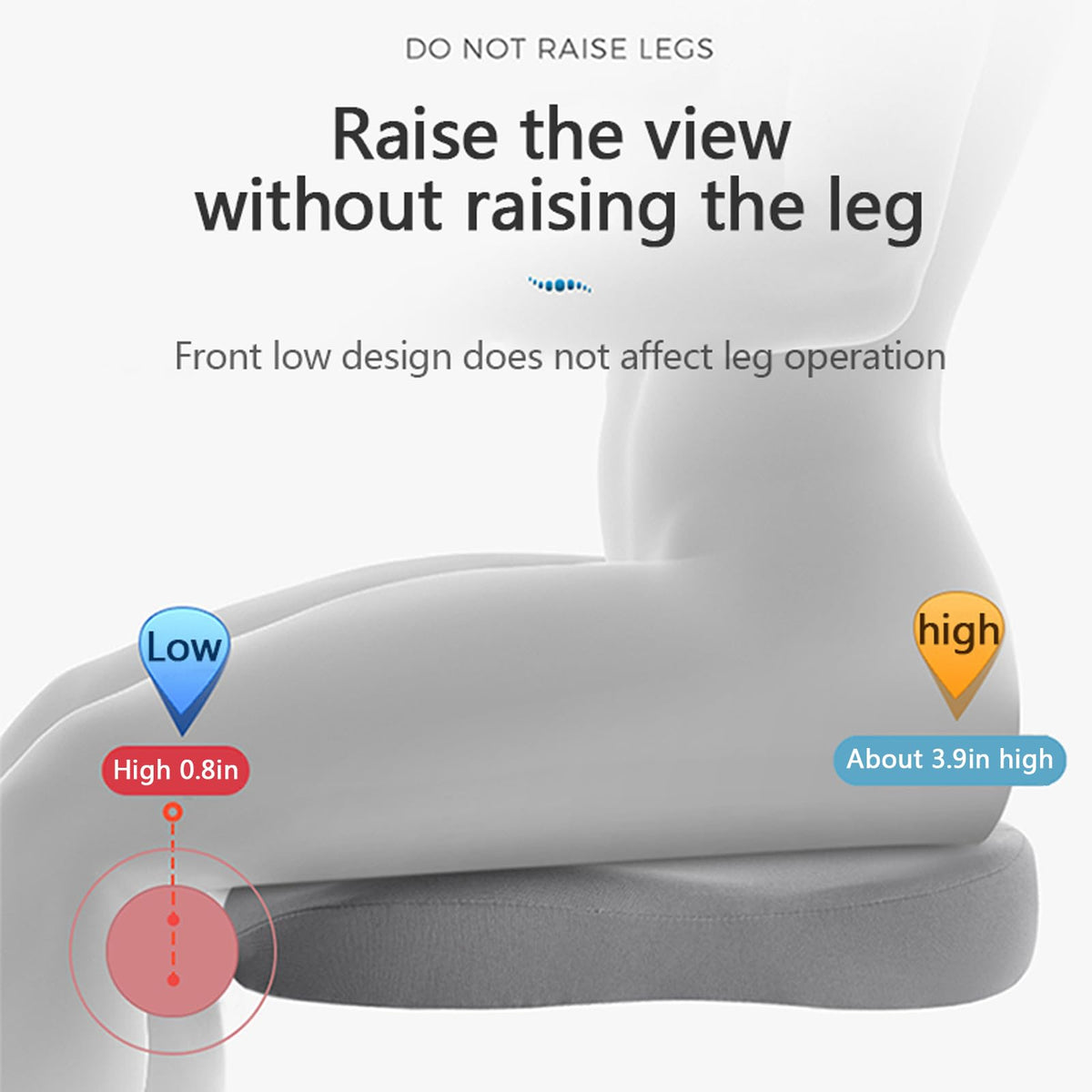 Adult Car Seat Booster Cushion, 43 x 43 x 10 cm, Memory Foam