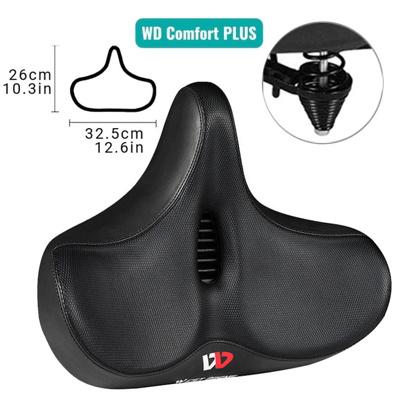 Extra Wide Breathable Ergonomic Bicycle Saddle, 8.5 x 11 in or 10.2 x 12.8 in