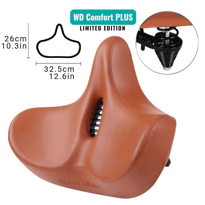Extra Wide Breathable Ergonomic Bicycle Saddle, 8.5 x 11 in or 10.2 x 12.8 in