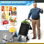 Foldable Shopping Trolley, 40 L, 1680D Oxford Fabric and Aluminum