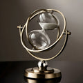 Brass and Glass Hourglass Timer, 24 cm × 22 cm, 30 or 60 Minutes