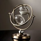 Brass and Glass Hourglass Timer, 24 cm × 22 cm, 30 or 60 Minutes