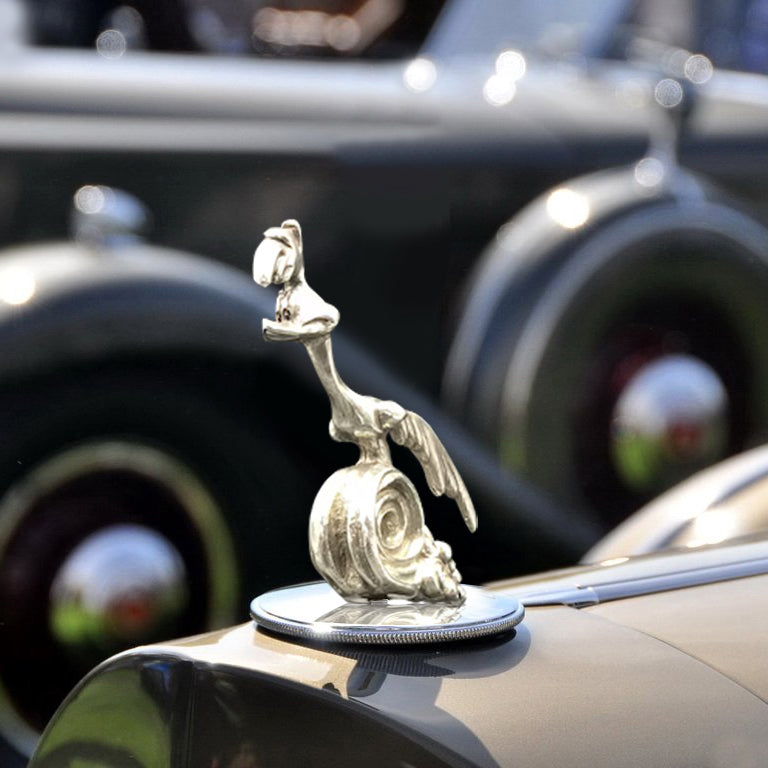 Road Runner Car Hood Ornament, Chrome-Plated Lead-Free Tin, 4 x 4 Inches
