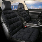 Quilted Short Plush Car Seat Cushion Pad with Headrest Cover, 19.1 x 40.6 in