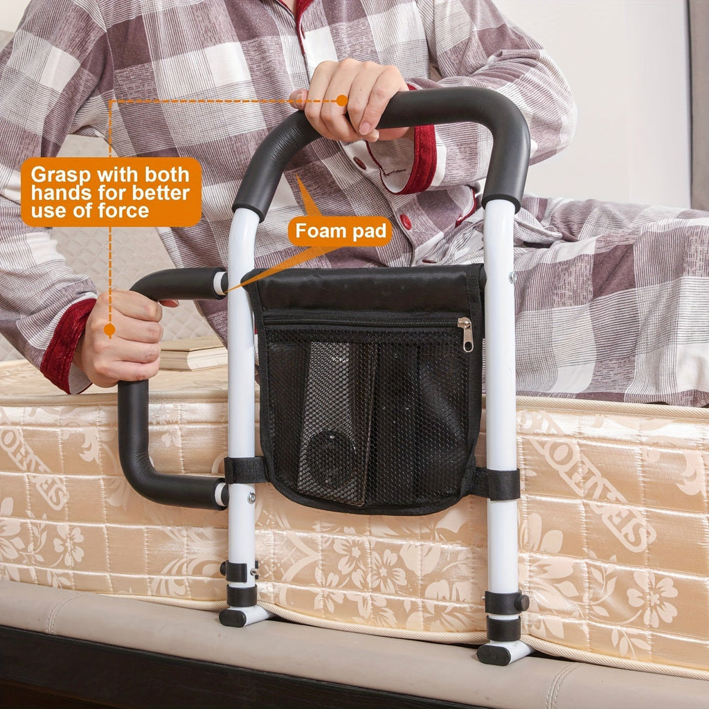Bed Assist Handle with Dual Grips and Storage Bag, 136.08 kg Capacity