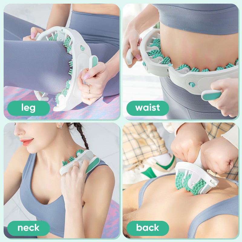 Manual Massage Roller with 360° Rollers, Adjustable Opening and Removable Handle