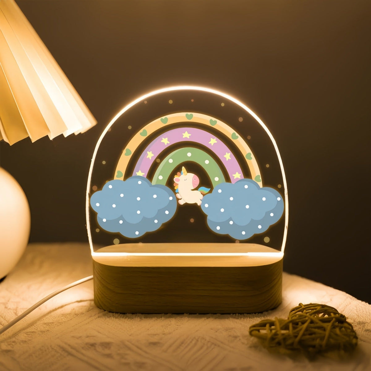 Acrylic LED Rainbow Flower Night Lamp | Thrascher