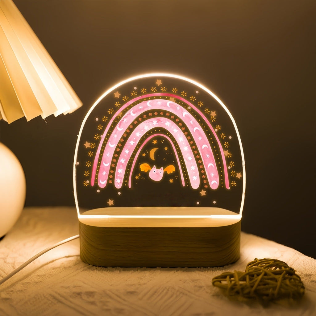 Acrylic LED Rainbow Flower Night Lamp | Thrascher