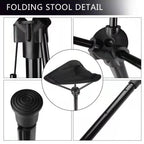 Adjustable Folding Camping Stool, 7075 Aluminum Alloy Frame, view 4