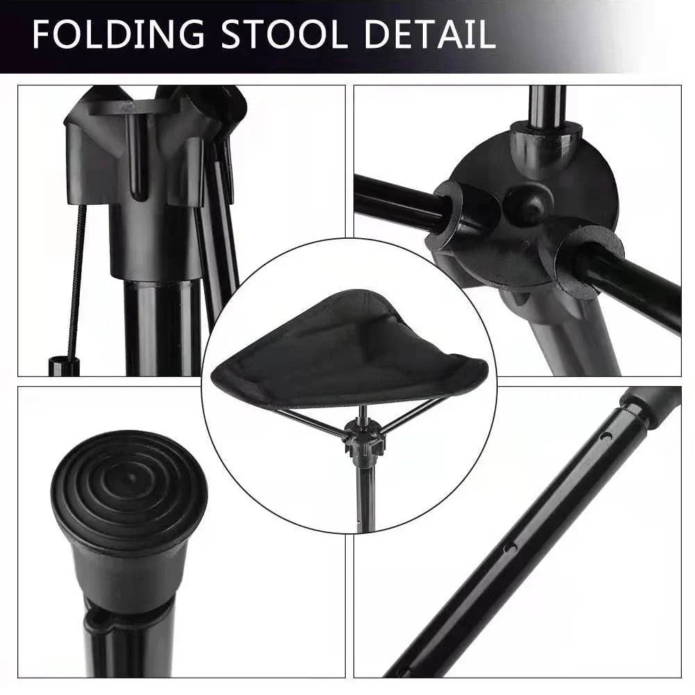 Adjustable Folding Camping Stool, 7075 Aluminum Alloy Frame, view 4