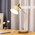 Adjustable Metal Desk Lamp with Swivel Arm and Brass Accents | Thrascher