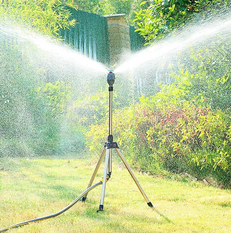 Adjustable Rotating Irrigation Sprinkler, Stainless Steel, 360°, view 3