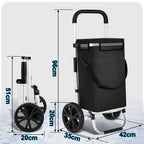 Foldable Shopping Trolley, 40 L, 1680D Oxford Fabric and Aluminum