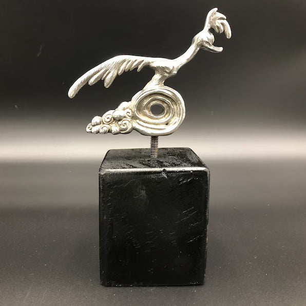 Road Runner Car Hood Ornament, Chrome-Plated Lead-Free Tin, 4 x 4 Inches