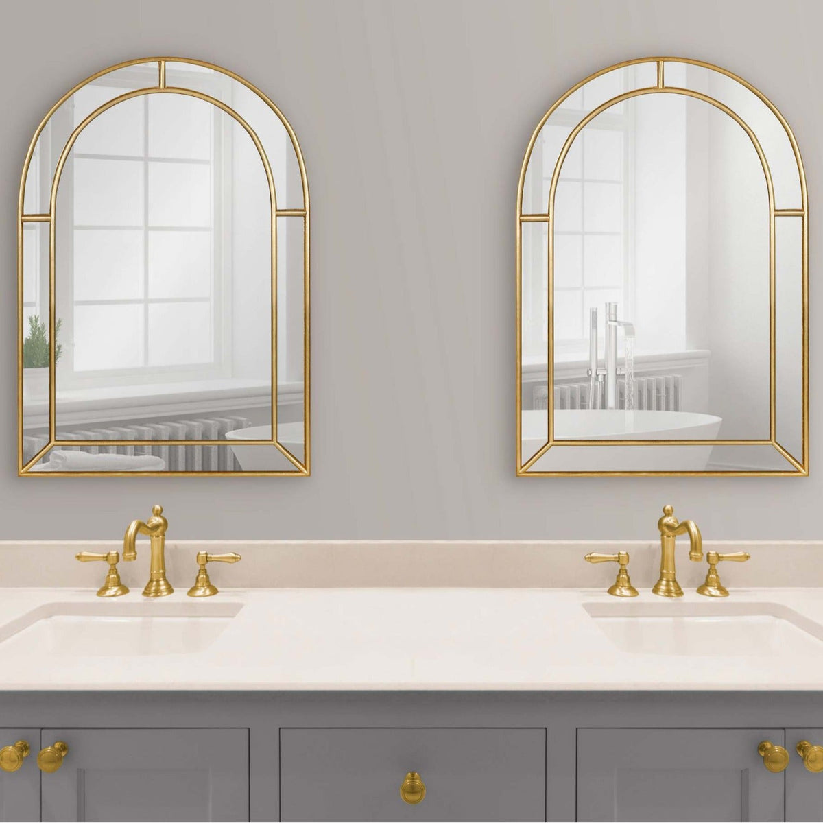 Arched Decorative Wall Mirror Glass Metal | Thrascher