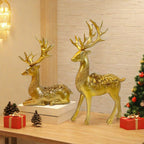 Artful Decorative Figure of a Magnificent Deer with Floral Details | Thrascher