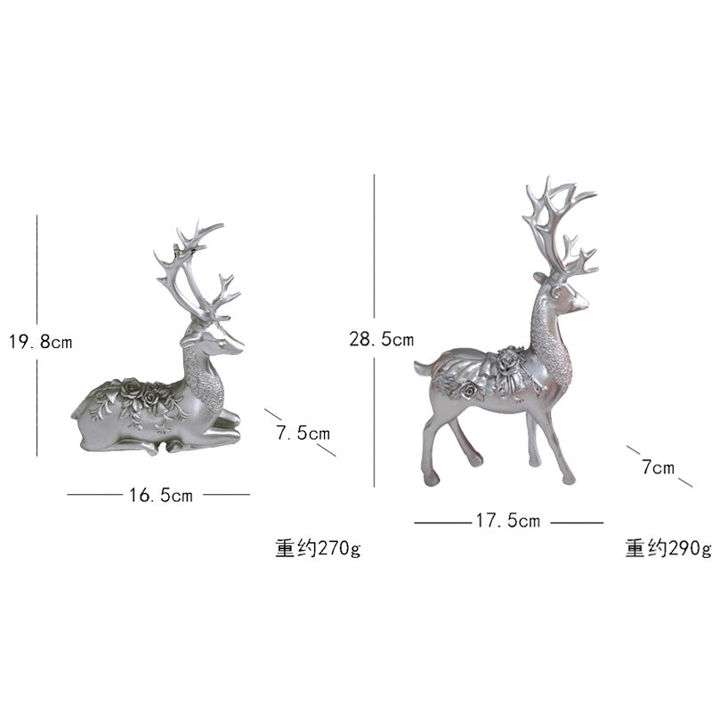 Artful Decorative Figure of a Magnificent Deer with Floral Details | Thrascher