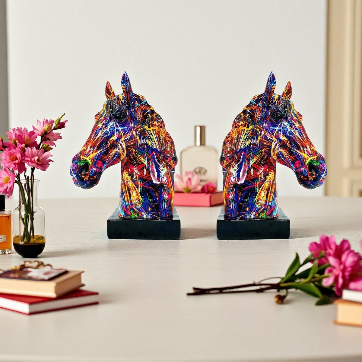 Artful Horse Sculpture made of High-Quality Resin | Thrascher