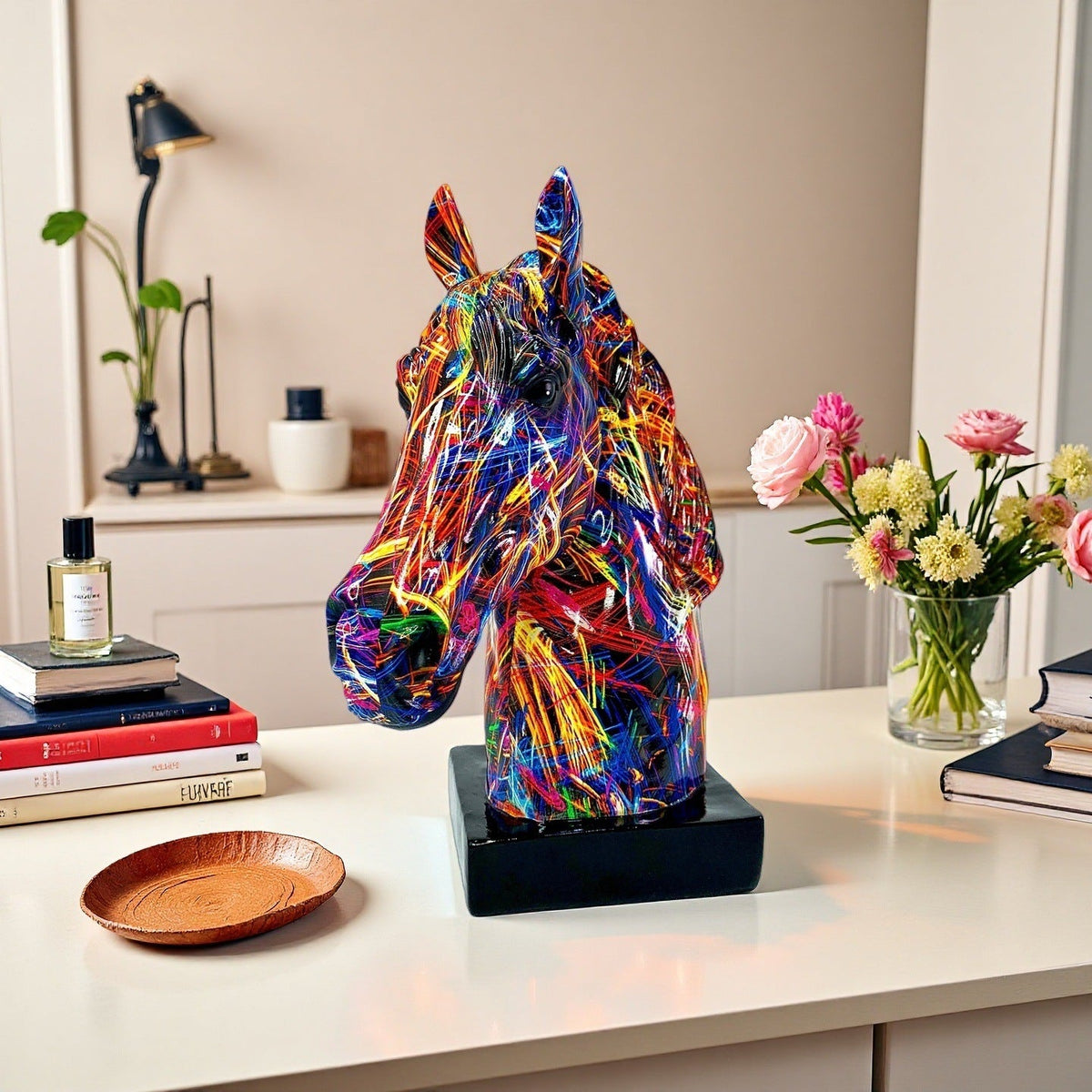 Artful Horse Sculpture made of High-Quality Resin | Thrascher