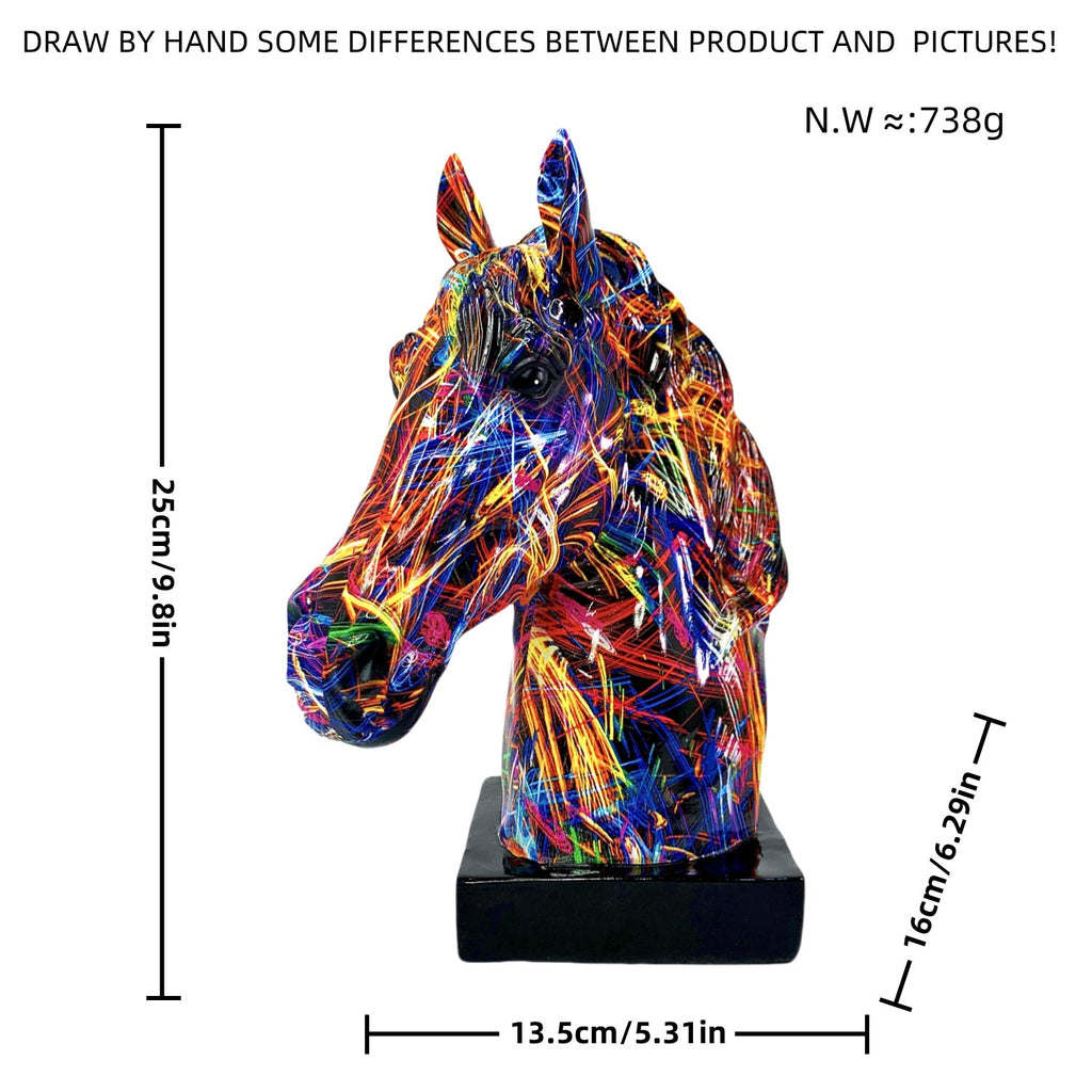 Artful Horse Sculpture made of High-Quality Resin | Thrascher
