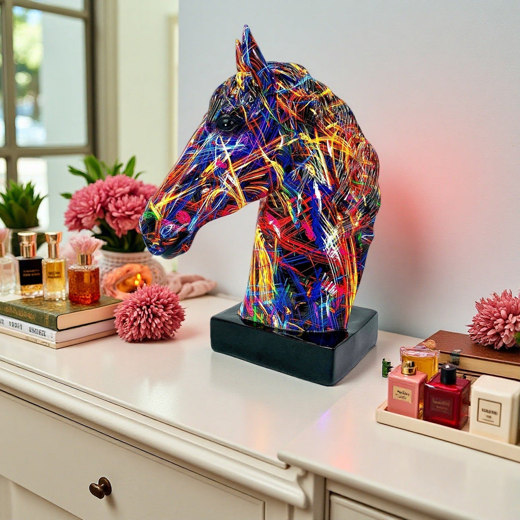 Artful Horse Sculpture made of High-Quality Resin | Thrascher