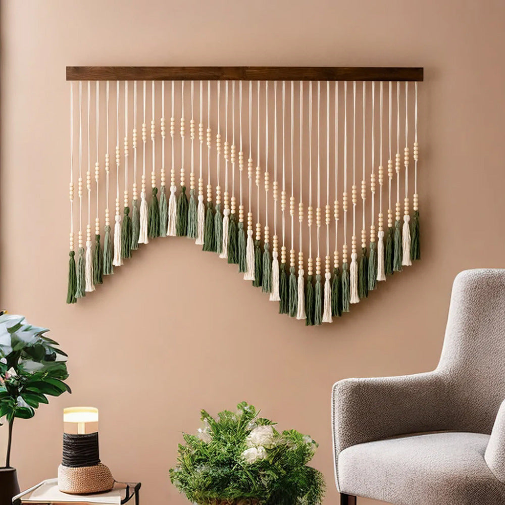 Artful Macrame Wall Hanging with Gradient and Elegant Tassels | Thrascher