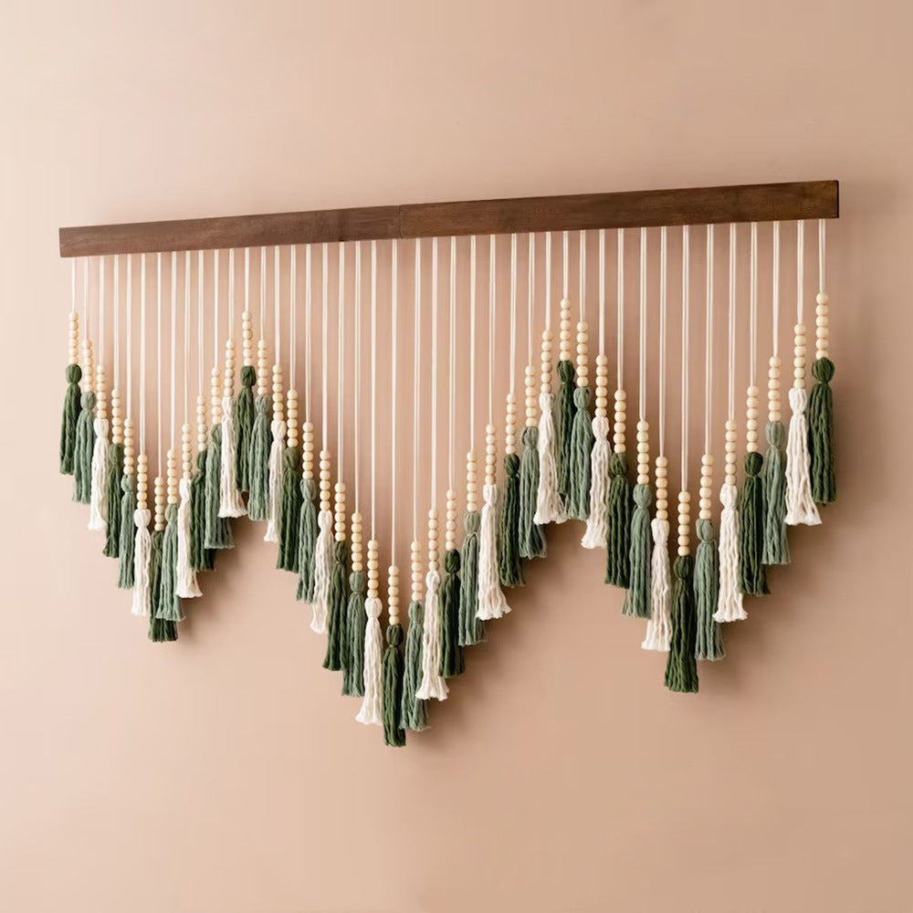 Artful Macrame Wall Hanging with Gradient and Elegant Tassels | Thrascher