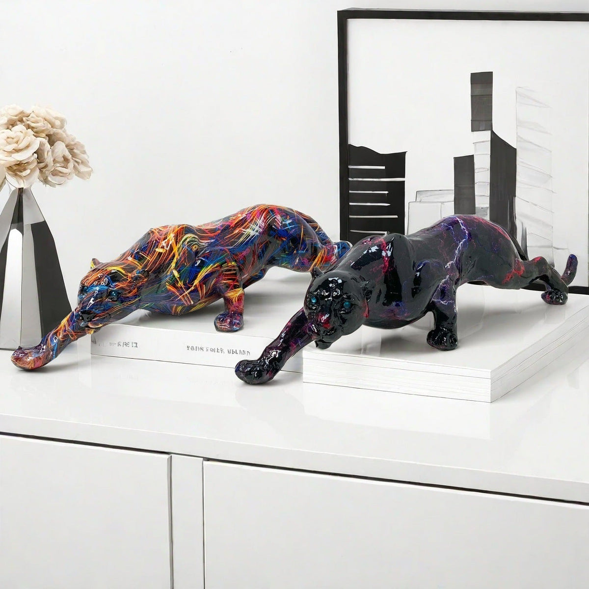 Artful Panther Sculpture made by Hand | Thrascher