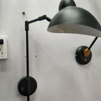 Articulated Wall Lamp with Curved Arm and Adjustable Bell Shade | Thrascher