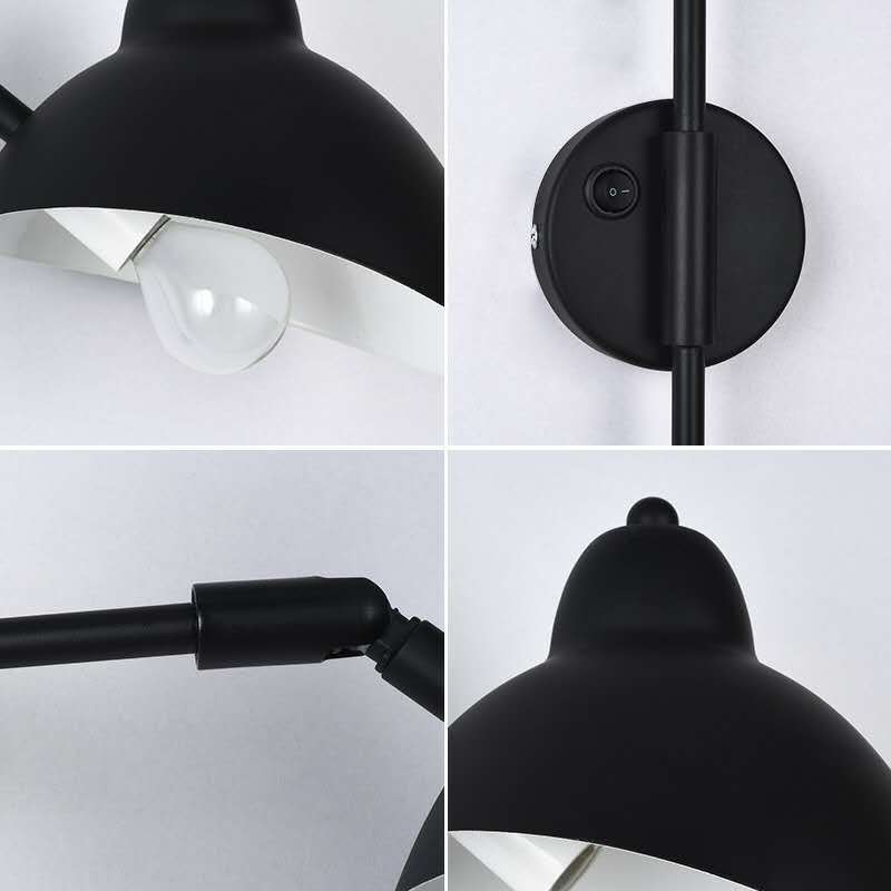 Articulated Wall Lamp with Curved Arm and Adjustable Bell Shade | Thrascher