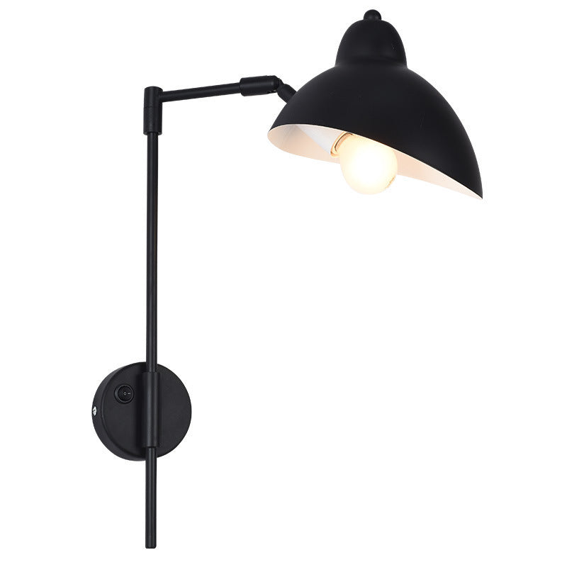 Articulated Wall Lamp with Curved Arm and Adjustable Bell Shade | Thrascher