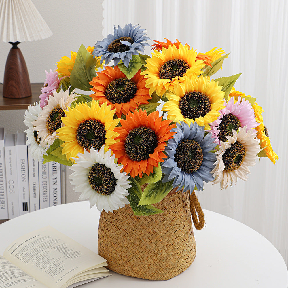 Artificial Sunflower Yellow Blue | Thrascher