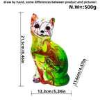 Artistic Cat Figurine in Vibrant Design | Thrascher