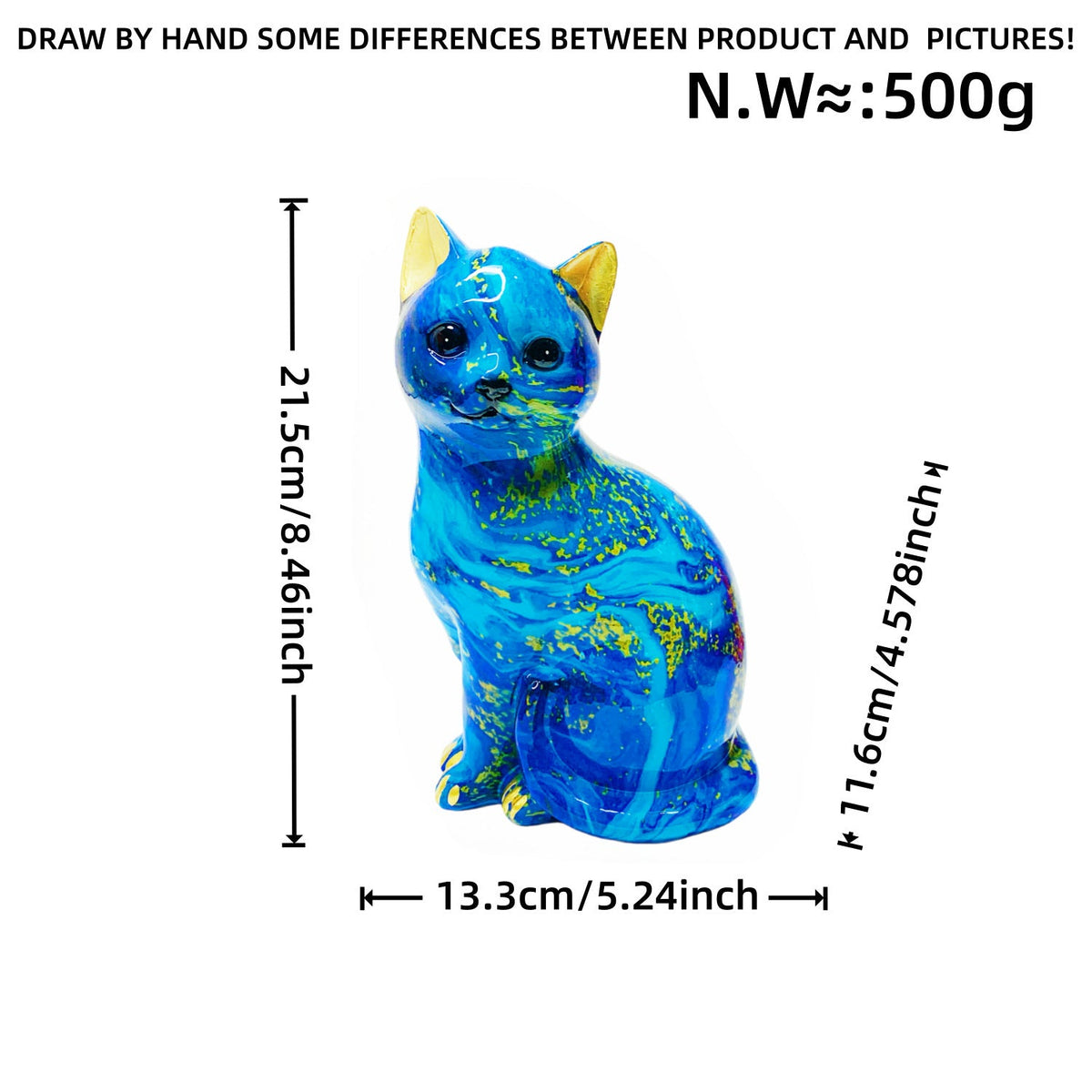 Artistic Cat Figurine in Vibrant Design | Thrascher