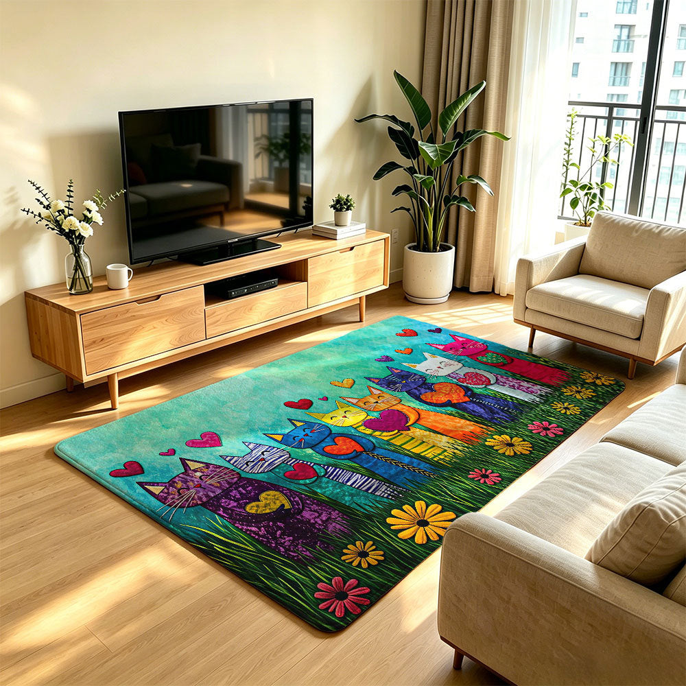 Artistic Cat Print Area Rug | Thrascher