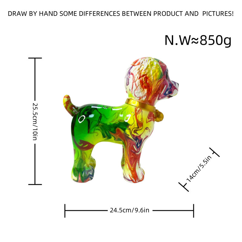 Artistic Dog Sculpture with Colorful Design | Thrascher