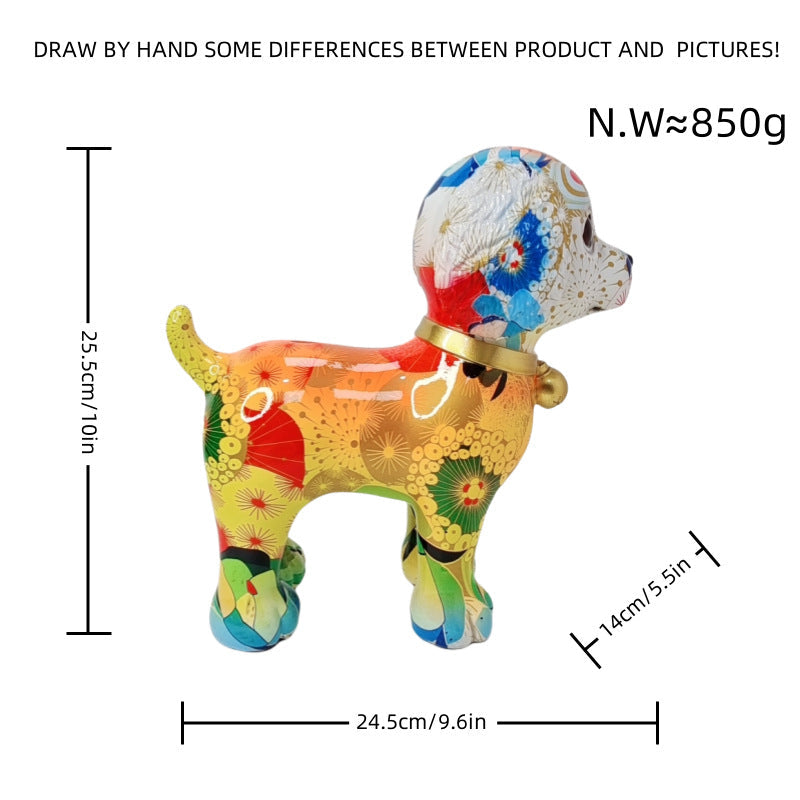 Artistic Dog Sculpture with Colorful Design | Thrascher