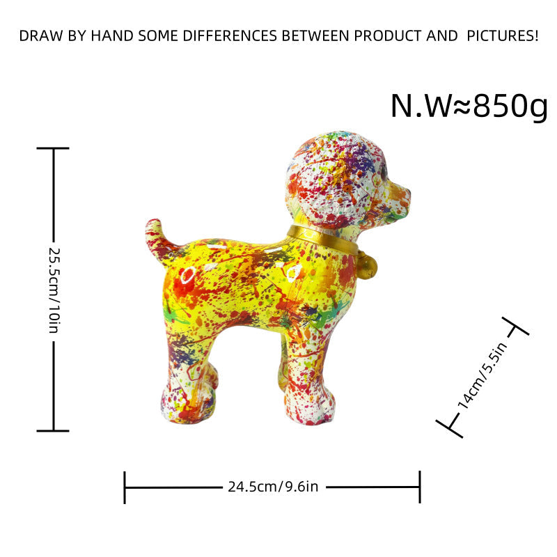 Artistic Dog Sculpture with Colorful Design | Thrascher