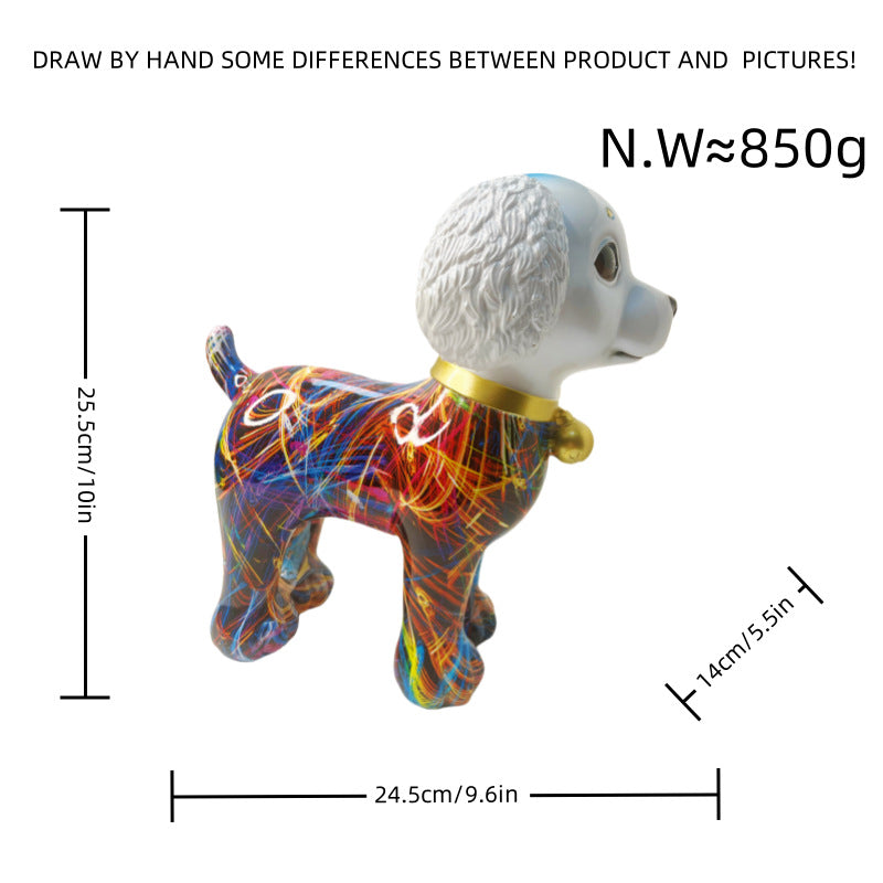 Artistic Dog Sculpture with Colorful Design | Thrascher