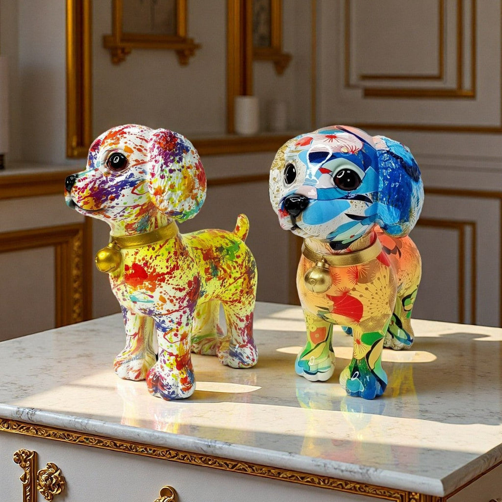 Artistic Dog Sculpture with Colorful Design | Thrascher