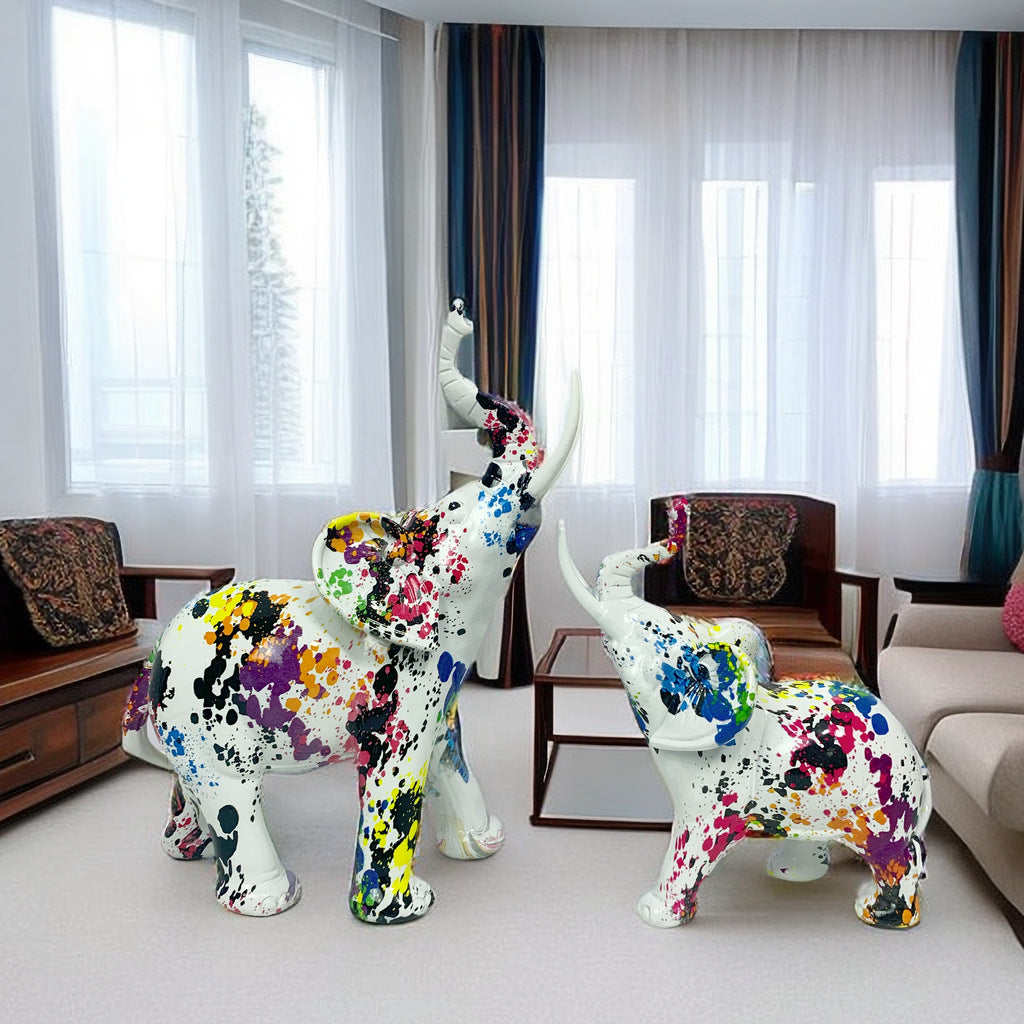 Artistic Elephant Figure with Colorful Design | Thrascher