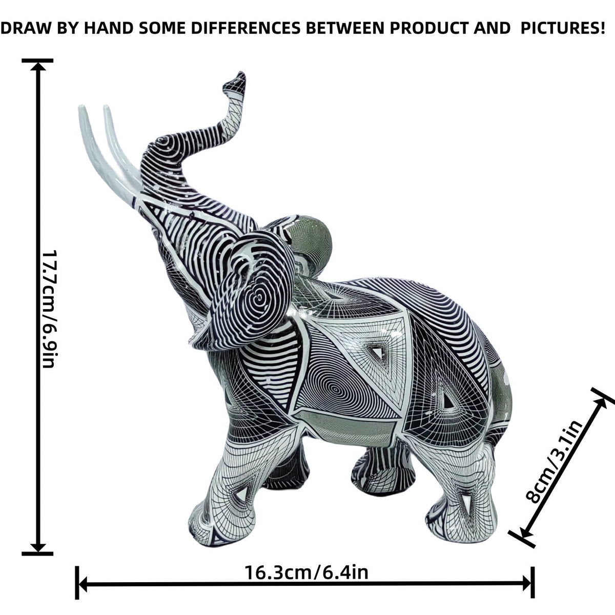 Artistic Elephant Figure with Colorful Design | Thrascher