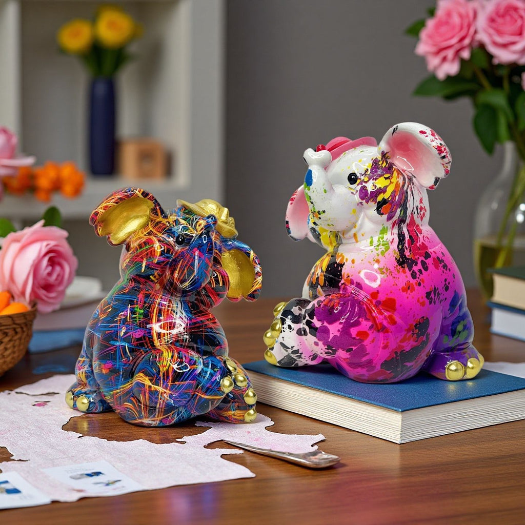 Artistic Elephant Figure with Football Motif | Thrascher