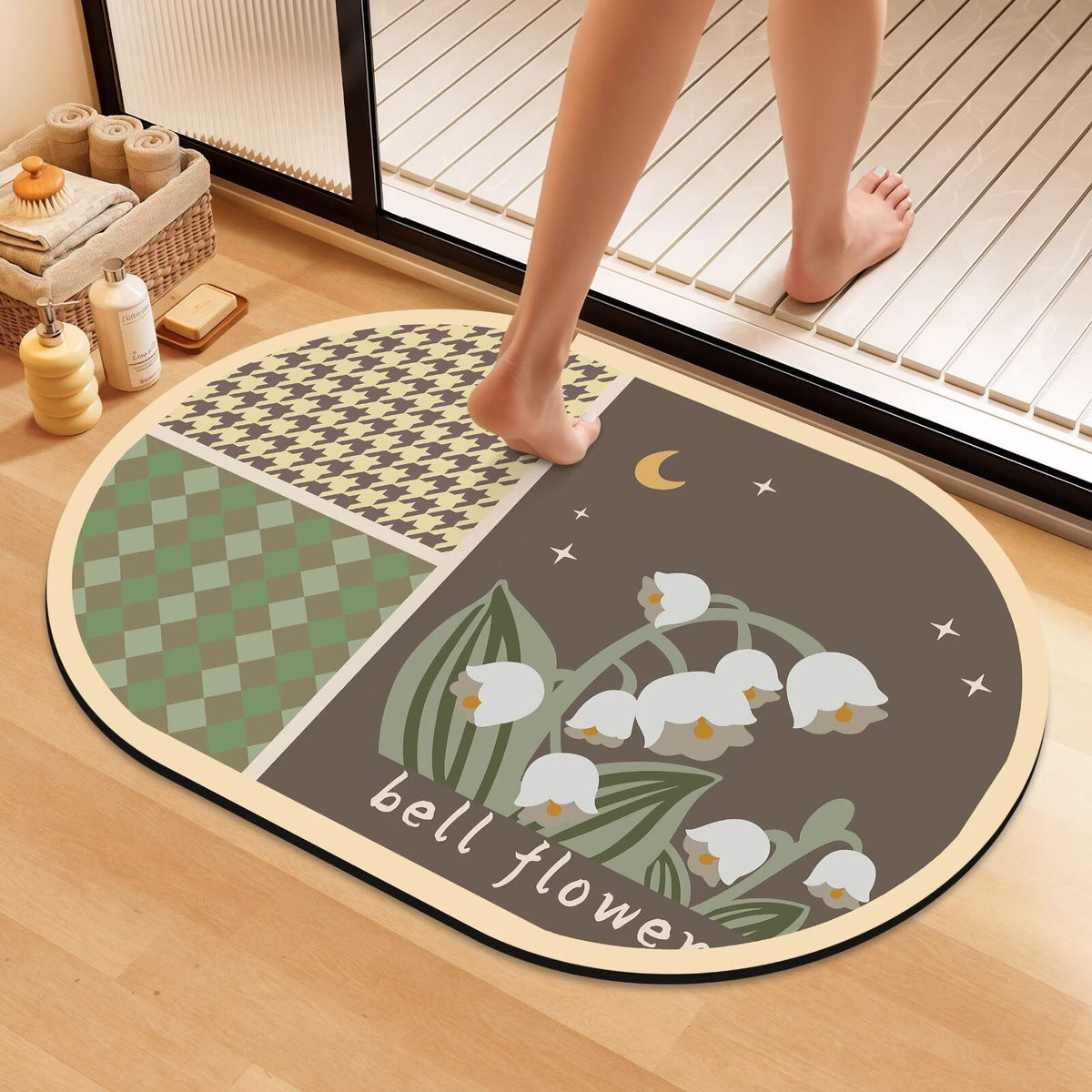 Artistic Floral Bath Mat | Thrascher