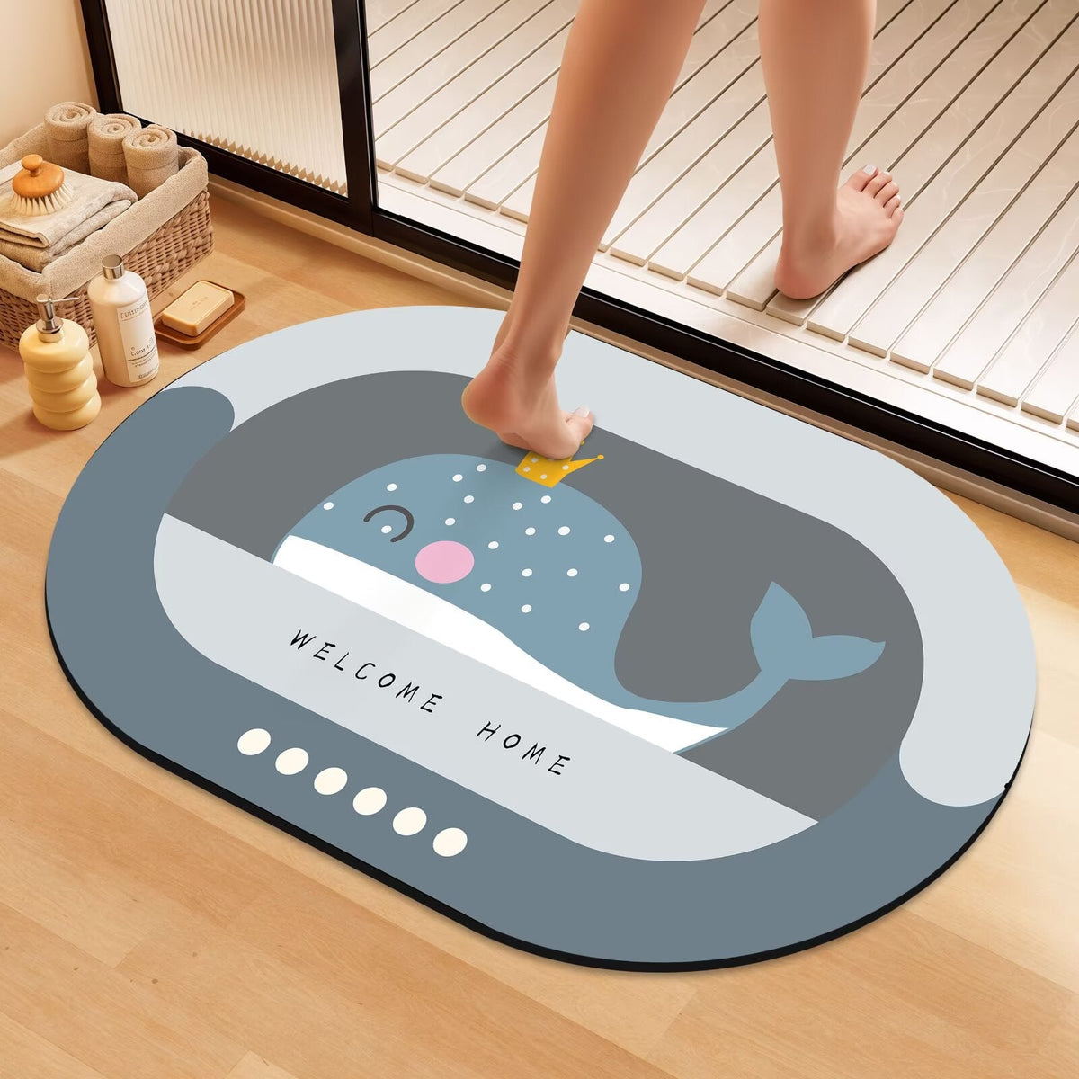 Artistic Floral Bath Mat | Thrascher