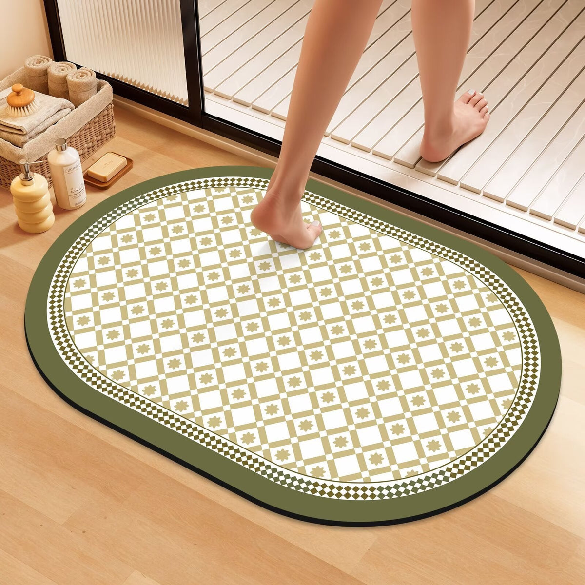 Artistic Floral Bath Mat | Thrascher