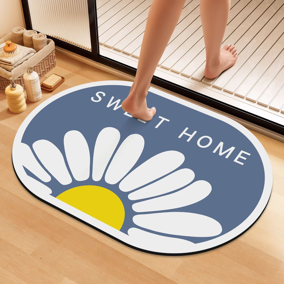 Artistic Floral Bath Mat | Thrascher