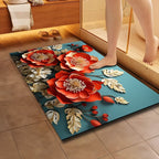 Artistic Floral Design Bath Mat | Thrascher