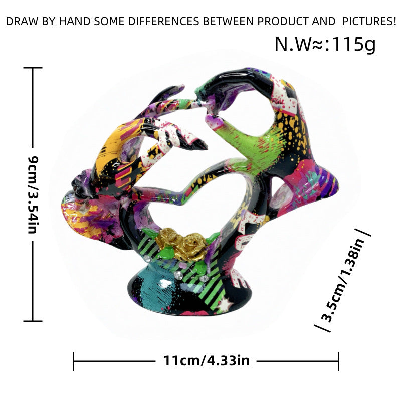 Artistic Heart Sculpture with Detailed Painting | Thrascher