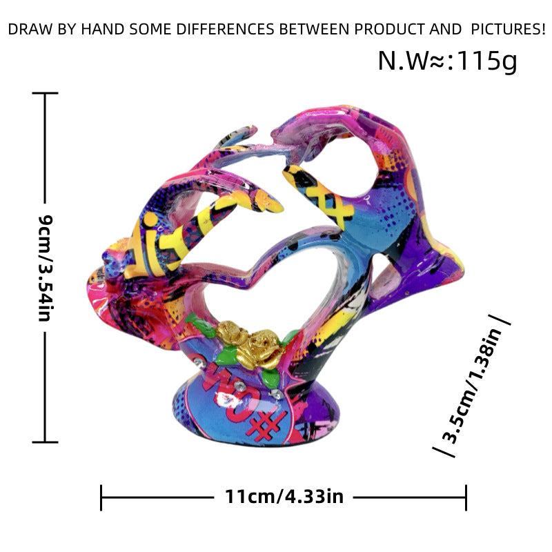 Artistic Heart Sculpture with Detailed Painting | Thrascher